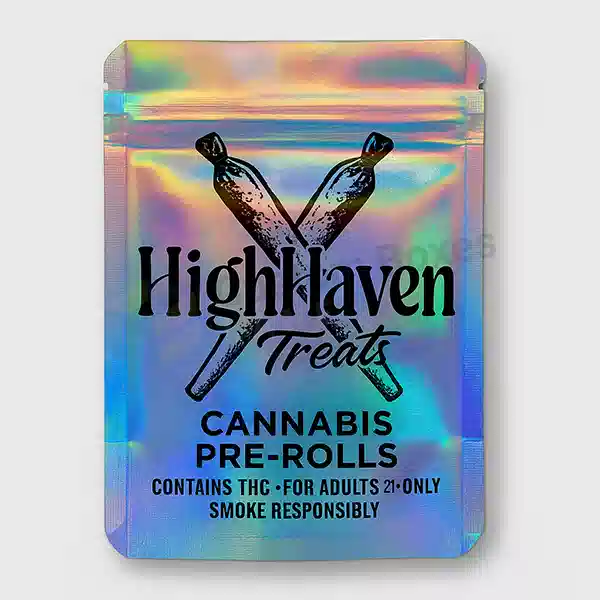 custom printed holographic mylar bags